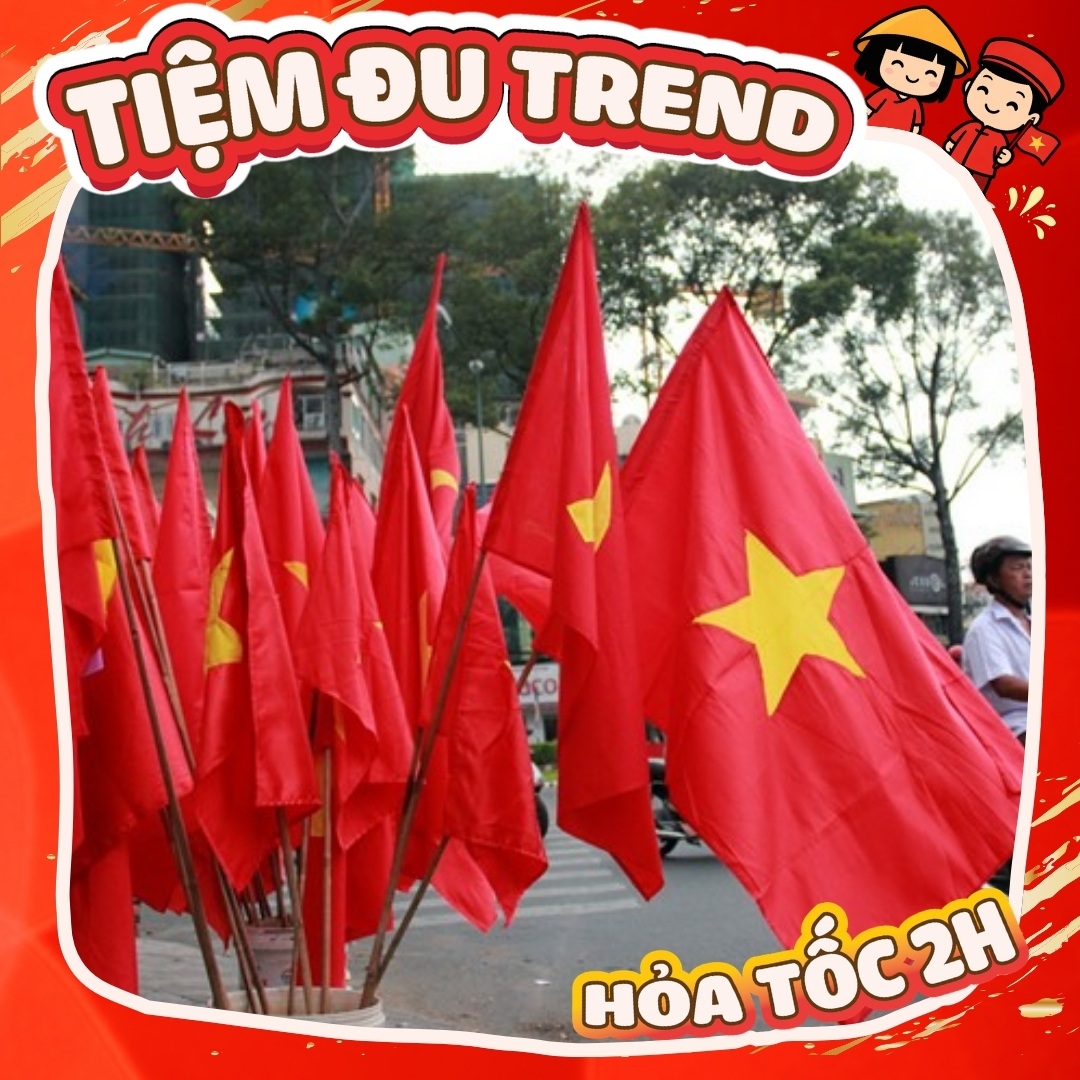 Cờ đỏ sao vàng dày dặn 80x120, cờ Tổ Quốc Việt Nam mừng Quốc Khánh 2/9, treo sự kiện, - Tiệm đu trend