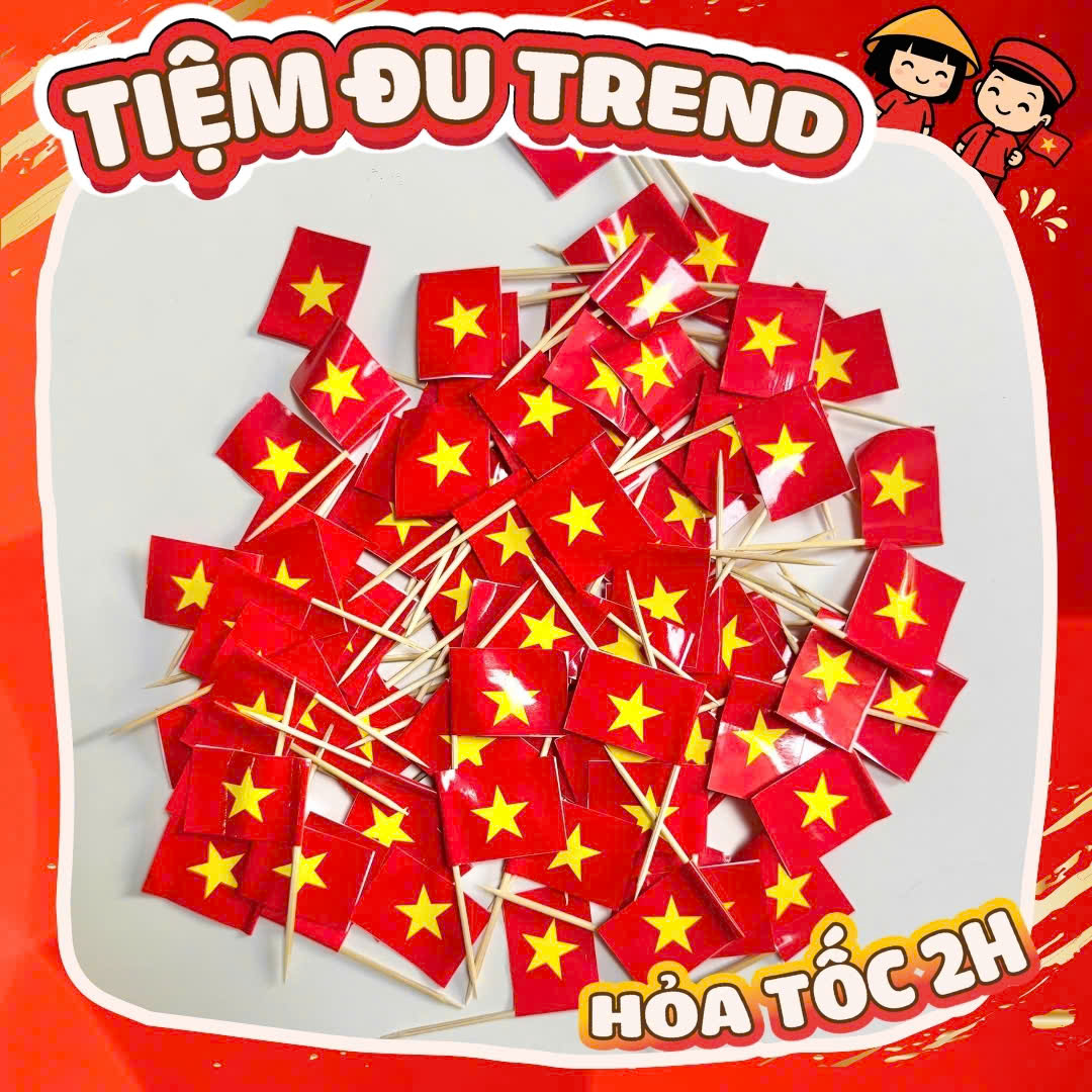 Set 100 cờ tăm mini cờ đỏ sao vàng yêu nước - Tiệm đu trend